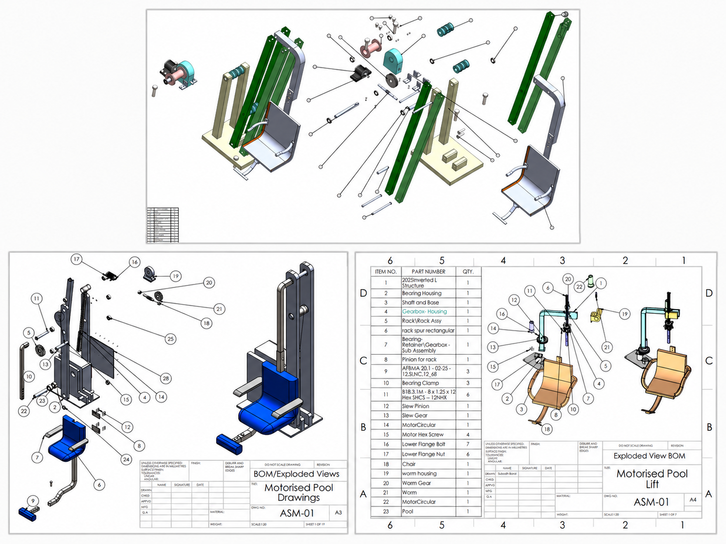 Motorised Pool Lift Mechanical Design