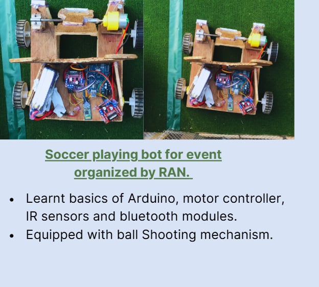 Soccer playing bot for event organized by RAN.